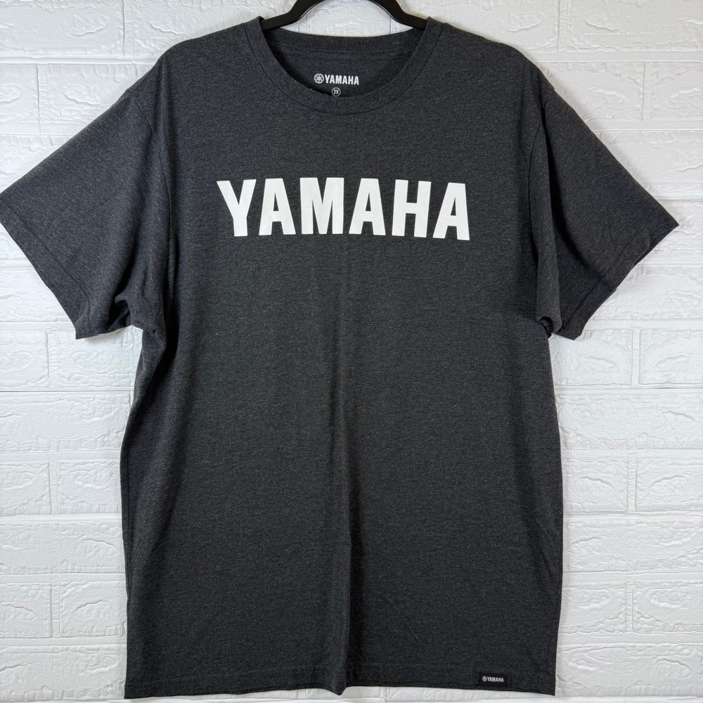 Yamaha Graphic T-Shirt Mens 2XL Charcoal Gray Short Sleeve Logo Tee